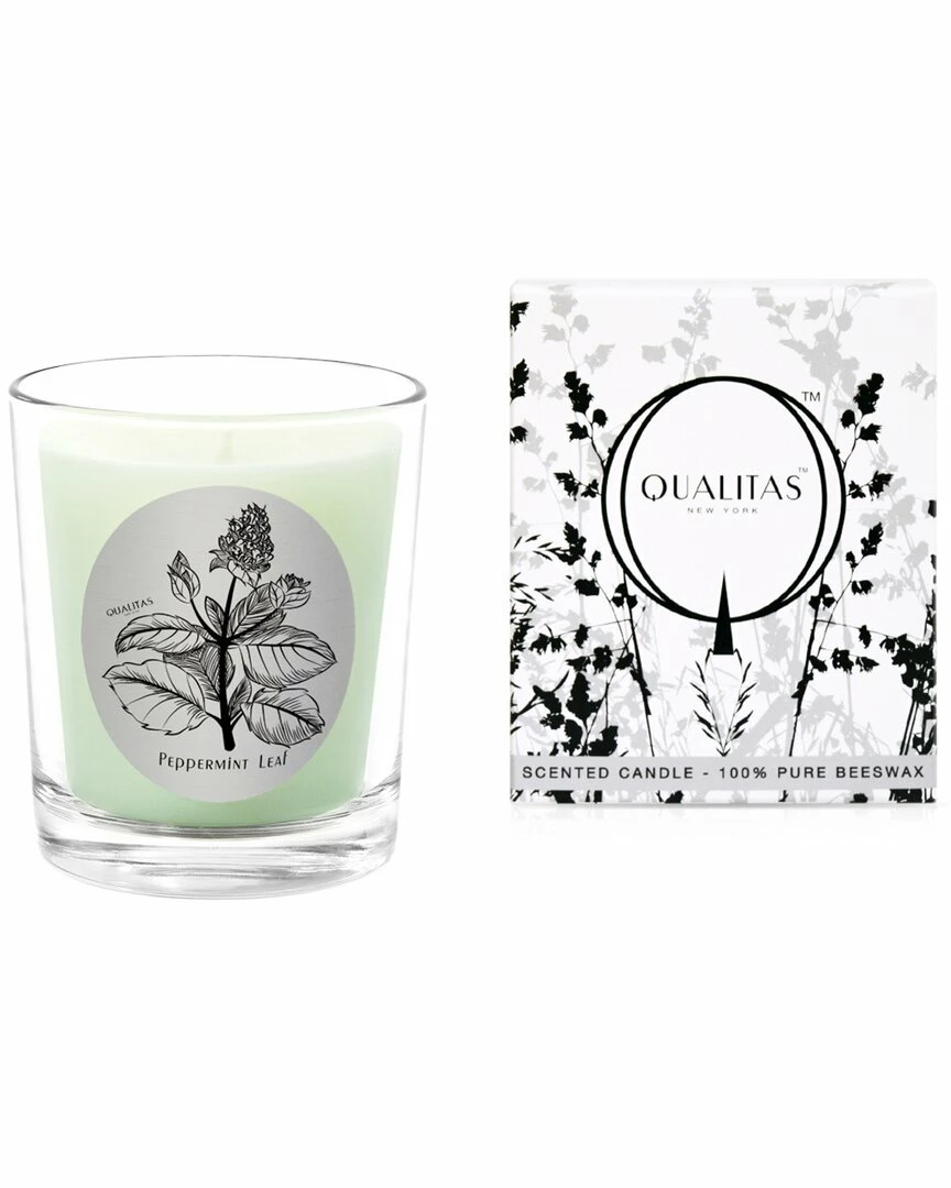 Qualitas Peppermint Leaf 6.5oz Beeswax Candle Home Candles & Home Fragrance