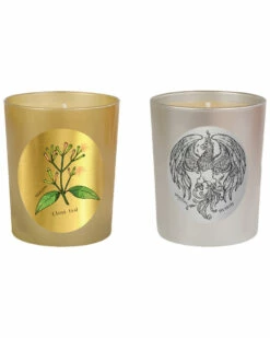 Qualitas Candles Set Of 2 Clove Leaf & Hearth Candles Home Candles & Home Fragrance