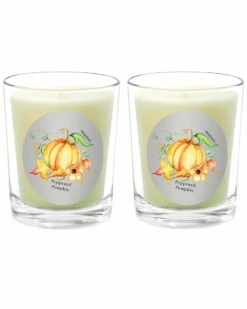 Qualitas Peppered Pumpkin Two Scented Beeswax Candle Set Home Candles & Home Fragrance