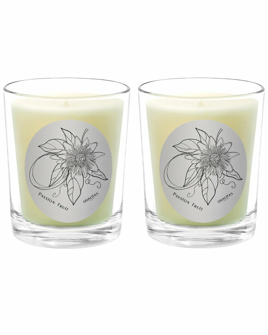 Qualitas Passion Fruit Two Scented Beeswax Candle Set Home Candles & Home Fragrance