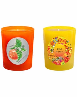 Qualitas Candles Set Of 2 Orange Blossom & Wild Honey Candles Home Candles & Home Fragrance