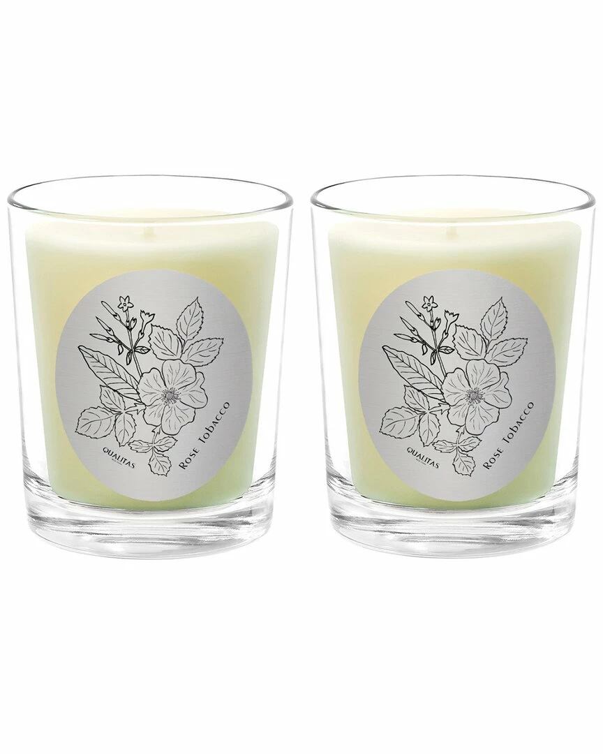 Qualitas Rose Tobacco Two Scented Beeswax Candle Set Home Candles & Home Fragrance