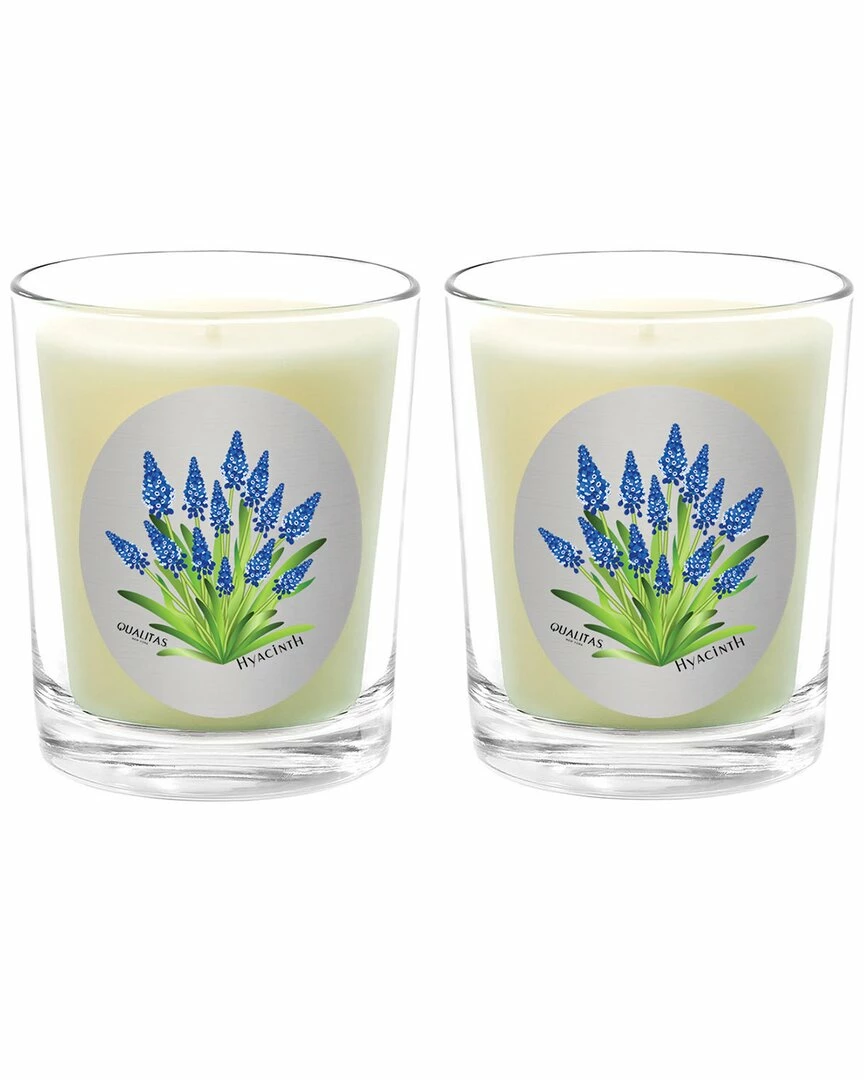 Qualitas Hyacinth Two Scented Beeswax Candle Set Home Candles & Home Fragrance