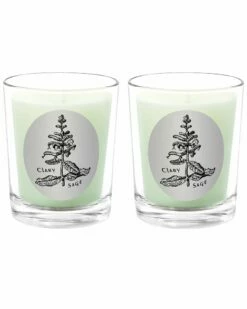 Qualitas Clary Sage Two Scented Beeswax Candle Set Home Candles & Home Fragrance