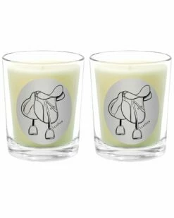 Qualitas Leather Two Scented Beeswax Candle Set Home Candles & Home Fragrance