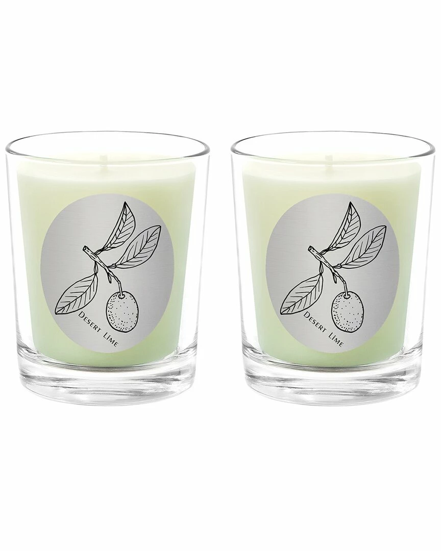 Qualitas Desert Lime Two Scented Beeswax Candle Set Home Candles & Home Fragrance