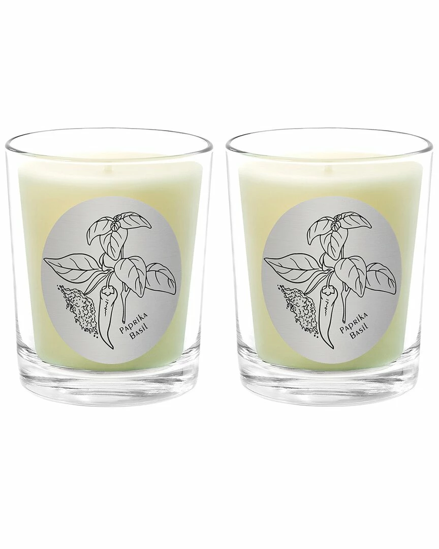 Qualitas Paprika Basil Two Scented Beeswax Candle Set Home Candles & Home Fragrance