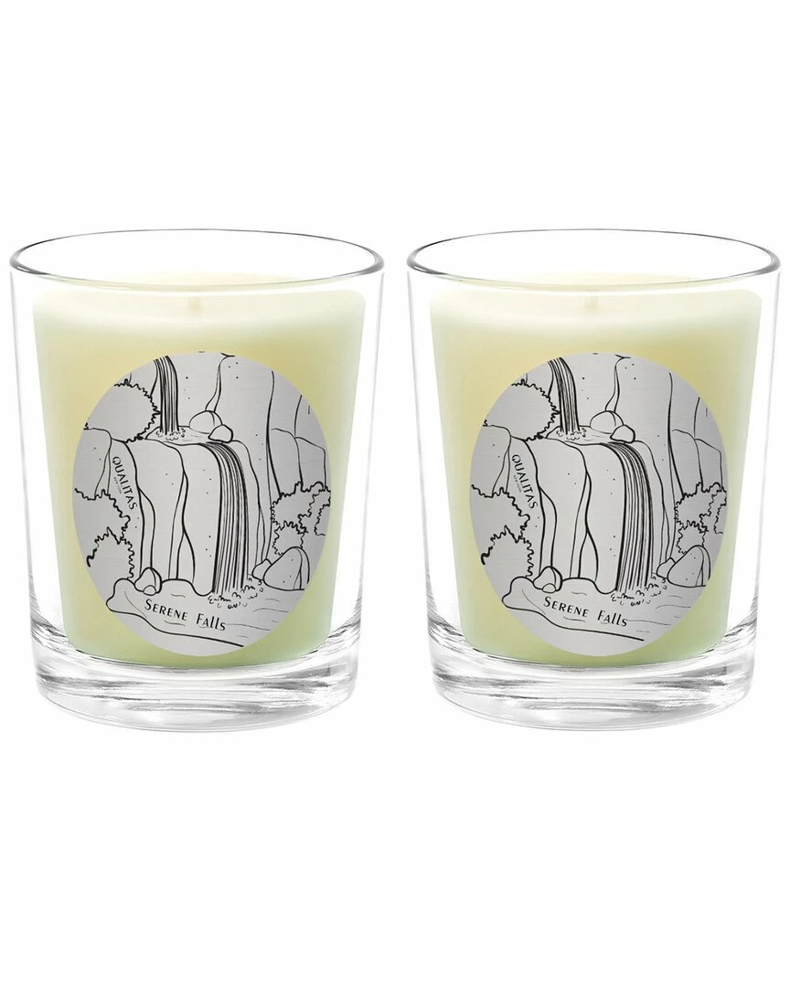 Qualitas Serene Falls Two Scented Beeswax Candle Set Home Candles & Home Fragrance