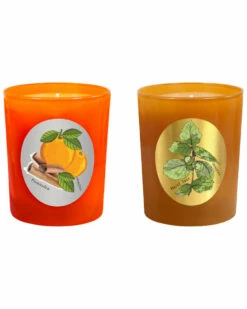 Qualitas Candles Set Of 2 Pomander & Hazel Tree Candles Home Candles & Home Fragrance