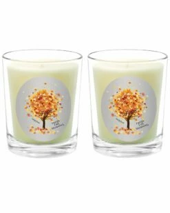 Qualitas Fresh Fall Morning Two Scented Beeswax Candle Set Home Candles & Home Fragrance