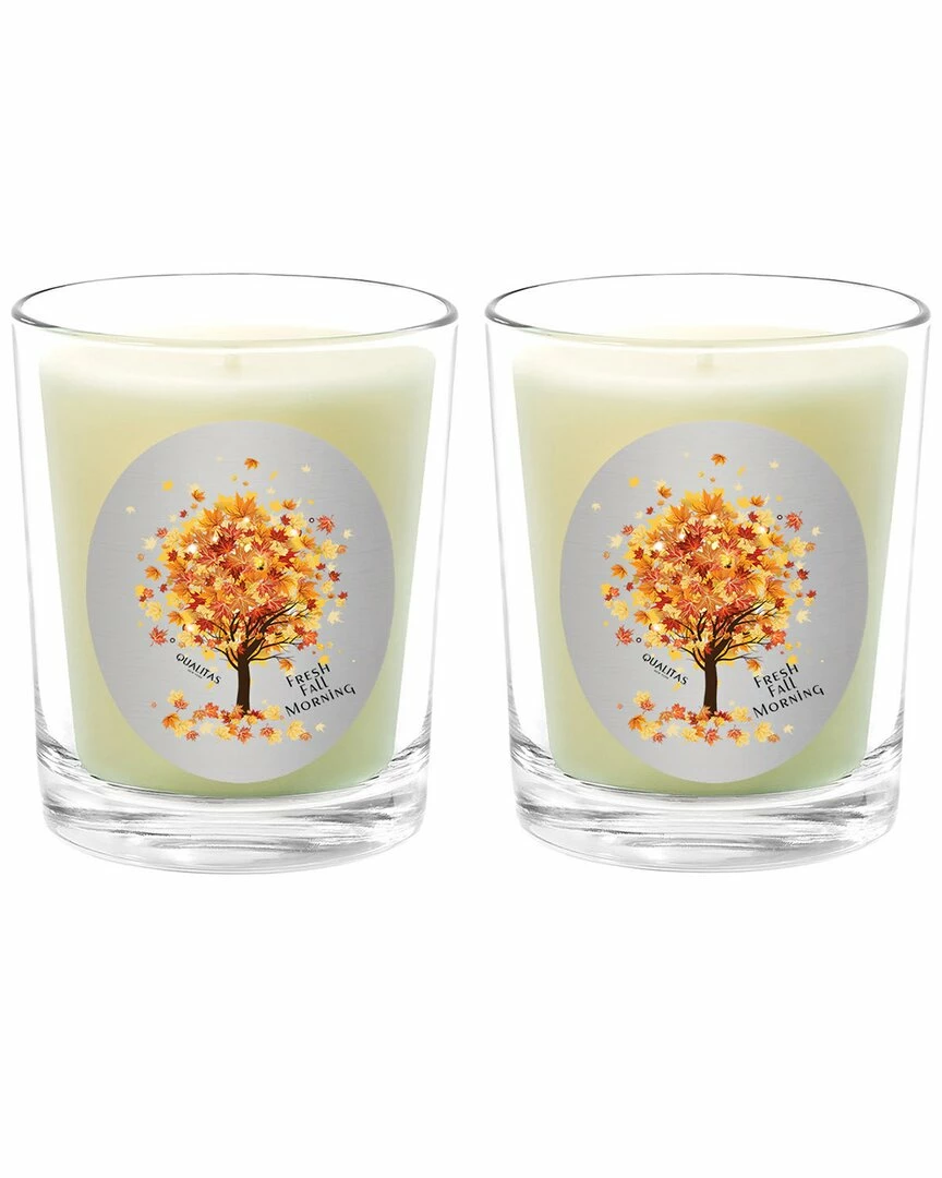 Qualitas Fresh Fall Morning Two Scented Beeswax Candle Set Home Candles & Home Fragrance