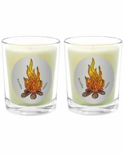 Qualitas Woodfire Two Scented Beeswax Candle Set Home Candles & Home Fragrance
