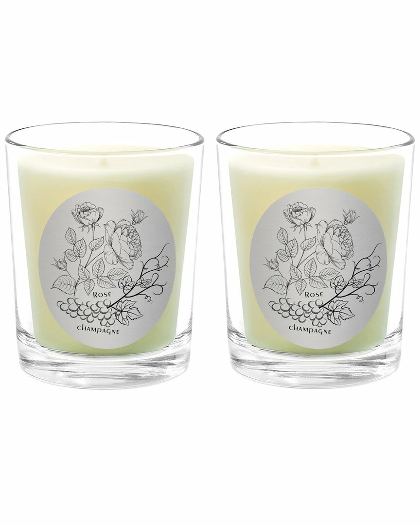 Qualitas Rose Champagne Two Scented Beeswax Candle Set Home Candles & Home Fragrance