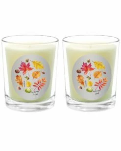 Qualitas Autumn Leaf Two Scented Beeswax Candle Set Home Candles & Home Fragrance