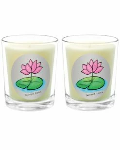 Qualitas Tranquil Lotus Two Scented Beeswax Candle Set Home Candles & Home Fragrance